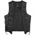 ARD Champs™ Premium Quality Mens Braided Side Lace Motorcycle Black Leather Vest S-6XL